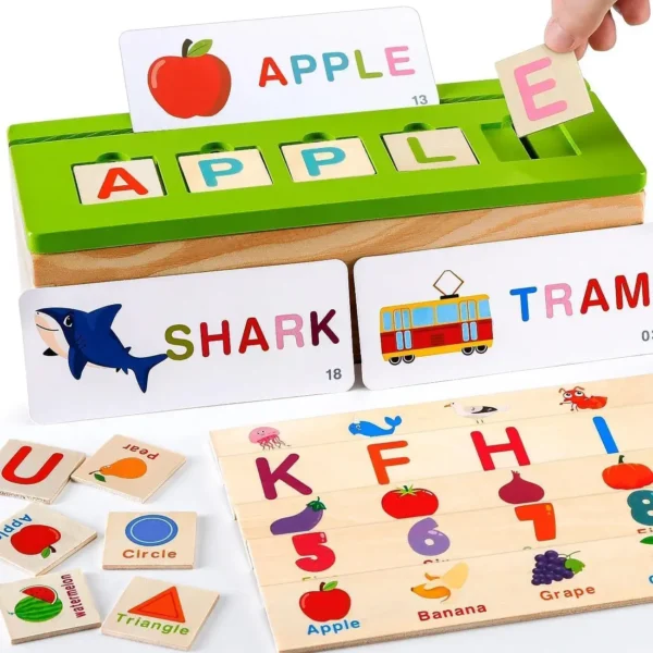 Jeu de Lettres en Bois Montessori – Apprentissage de l’Alphabet et de l’Orthographe