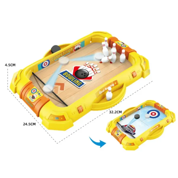 Jeu de société interactif pour enfants avec piste de bowling et curling